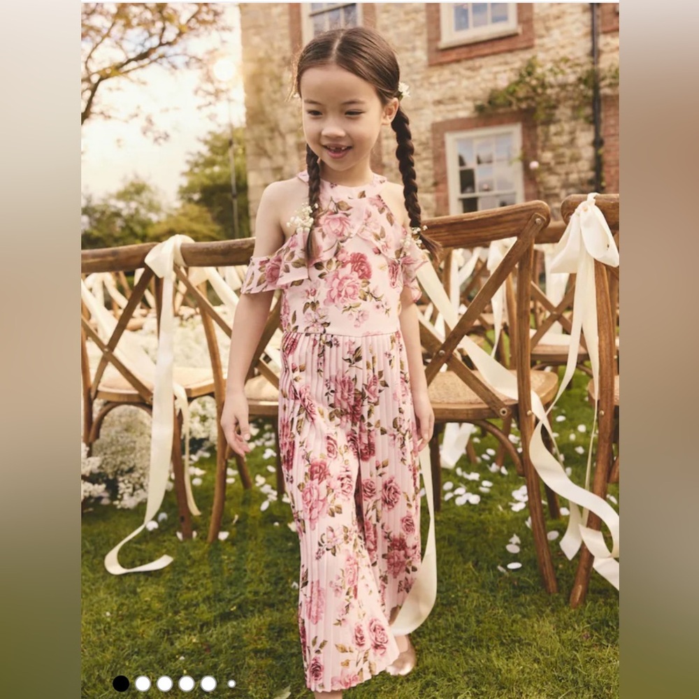 NEXT Pink Floral Cold-Shoulder Jumpsuit Size 14 NWT